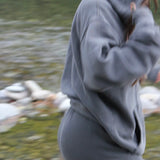 Joah Brown Oversized Jogger (XS/SM) and zip hoodie (OS)-Washed Black French Terry {PRELOVED}