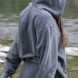 Joah Brown Oversized Jogger (XS/SM) and zip hoodie (OS)-Washed Black French Terry {PRELOVED}