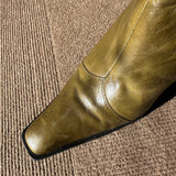 Olive Distressed Jeffrey Campbell Be Bold Bootie SIZE 7 1/2 [PRELOVED]