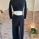 Ozma of California Black  Mock Neck Ribbed Pant Sweater Set SIZE XS [PRELOVED]