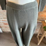 Ozma of California GREEN Mock Neck Ribbed Pant Sweater Set SIZE XS {PRELOVED}