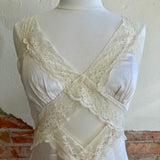 Ivory Crossroads Maxi Dress (WITH SMALL PURPLE DOTS/20% 0FF)