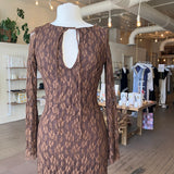 Zara Brown Long Lace Dress  SIZE SMALL *PRELOVED*