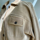 Free People Sable Ruby Shirt Fleece Oversized Button Down Shacket Jacket [XSMALL/PRELOVED]