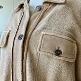 Free People Sable Ruby Shirt Fleece Oversized Button Down Shacket Jacket [XSMALL/PRELOVED]
