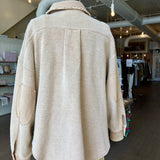Free People Sable Ruby Shirt Fleece Oversized Button Down Shacket Jacket [XSMALL/PRELOVED]