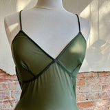 Norma Kamali Low Back Slip Fishtail Gown in Celadon [SIZE MEDIUM/38/GLOVES XS/SM] *PRELOVED