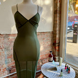 Norma Kamali Low Back Slip Fishtail Gown in Celadon [SIZE MEDIUM/38/GLOVES XS/SM] *PRELOVED