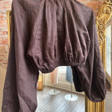 Dissh Dark Brown Amerie linen Top and Alena Linen Skirt SIZE SMALL [PRELOVED]