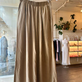 Ozma Georgia Off Shoulder Raw Silk Brown Crop Top (Top SIZE XS) & Ozma Brown Crop Flared Raw Silk Pull on Pants (PANTS SIZE MEDIUM) PRELOVED