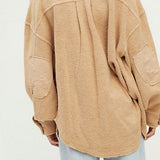 Free People Sable Ruby Shirt Fleece Oversized Button Down Shacket Jacket [XSMALL/PRELOVED]