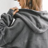 Joah Brown Oversized Jogger (XS/SM) and zip hoodie (OS)-Washed Black French Terry {PRELOVED}