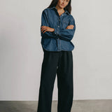 OZMA FIELD PANT Tencel Bull Denim in Ink Black [SIZE SMALL/PRELOVED]