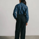 OZMA FIELD PANT Tencel Bull Denim in Ink Black [SIZE SMALL/PRELOVED]