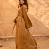 Brahmaki Sahara Sunset Maxi Kaftan & Pant Set {SIZE Small/Pant Size Medium} [PRELOVED]