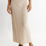 Textured Maxi Skirt with Back Slit