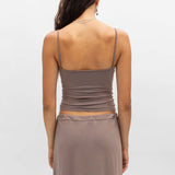 Eva Sable Viscose Spaghetti Strap Knit Top
