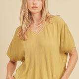 Yellow Ribbed Lounge Top