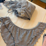 Demeter Mesh Flutter Panty in Heather Grey Tencel Merino Wool