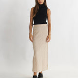 Textured Maxi Skirt with Back Slit