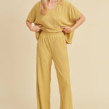 Yellow Ribbed Lounge Top