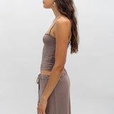 Eva Sable Viscose Spaghetti Strap Knit Top