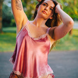 Sonnet Tie Panty in Rose Silk Charmeuse