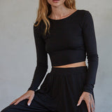 Jersey Long Sleeve Crop Top