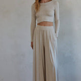 Knit Wide Leg Pants with Pockets