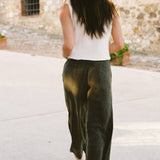 Army Green Twisted Cupro Pant