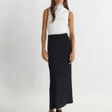 Textured Maxi Skirt with Back Slit