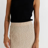 Textured Maxi Skirt with Back Slit