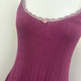 Moonshadow Slip Dress in Hand Dyed Raspberry Pointelle Knit