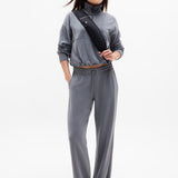 Athlete Seasoft Rib 1/4 Zip Popover [size XS]  & Seasoft Mid Rise Straight Pant in Slate [size small petite] [PRELOVED]