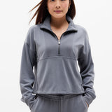 Athlete Seasoft Rib 1/4 Zip Popover [size XS]  & Seasoft Mid Rise Straight Pant in Slate [size small petite] [PRELOVED]