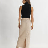 Textured Maxi Skirt with Back Slit