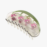 Bleeding Heart Long Claw - Acetate Red Floral Hair Clip