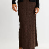 Textured Maxi Skirt with Back Slit