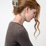 Bryony Floral XL Deep Women's Hair Claw Accessory in Cream