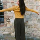 Army Green Twisted Cupro Pant