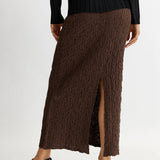 Textured Maxi Skirt with Back Slit