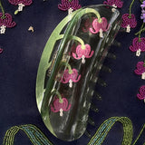 Bleeding Heart Long Claw - Acetate Red Floral Hair Clip