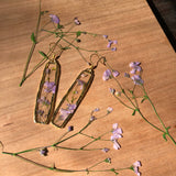 Purple Bloom Flower-Pressed Earrings