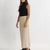 Textured Maxi Skirt with Back Slit