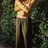 Army Green Twisted Cupro Pant
