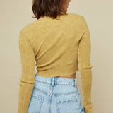 Yellow Mineral Crop Top