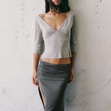 With Jean Lana Top in Stone SIZE SMALL [PRELOVED]