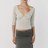With Jean Lana Top in Stone SIZE SMALL [PRELOVED]