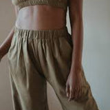Ozma Sage Silk Noil House Bandeau Top with Straps SIZE MEDIUM  [PRELOVED]