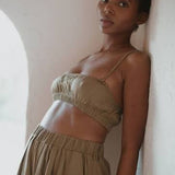 Ozma Sage Silk Noil House Bandeau Top with Straps SIZE MEDIUM  [PRELOVED]